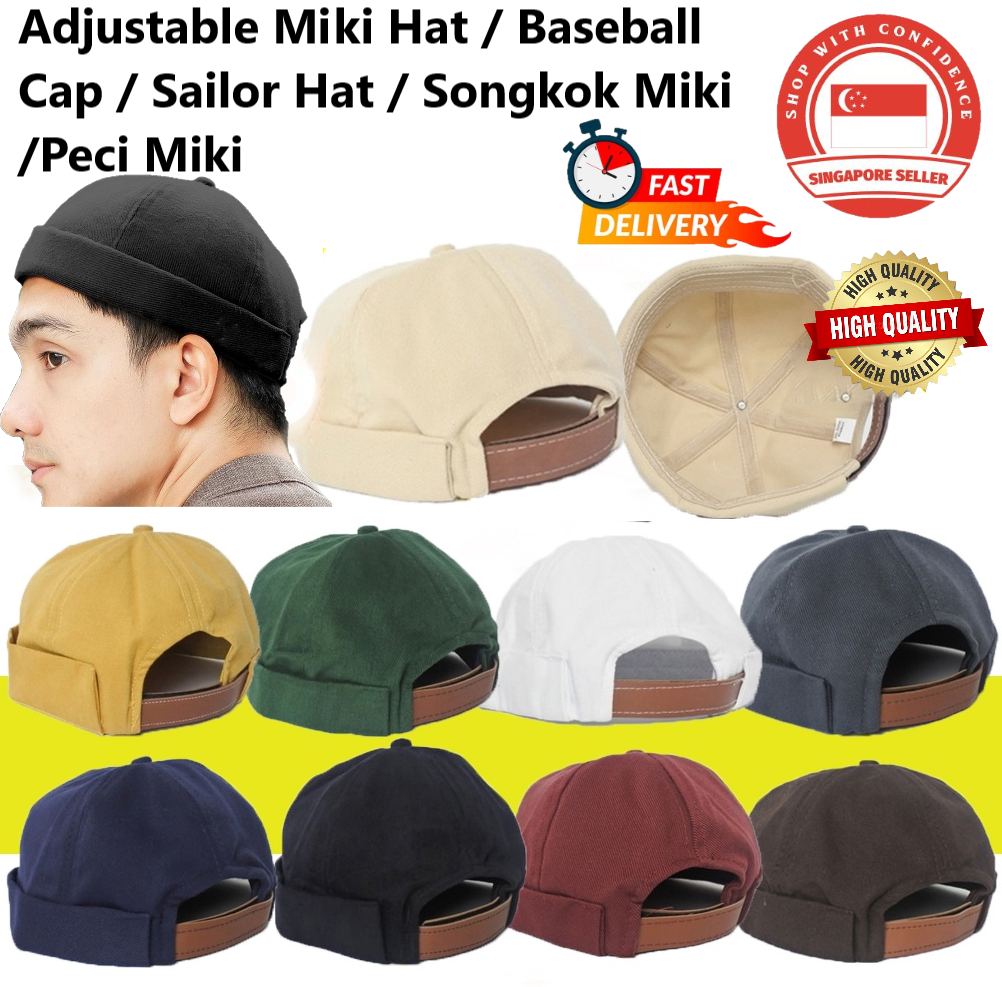 SINGAPORE SELLER] Adjustable Miki Hat Docker Caps Skull cap