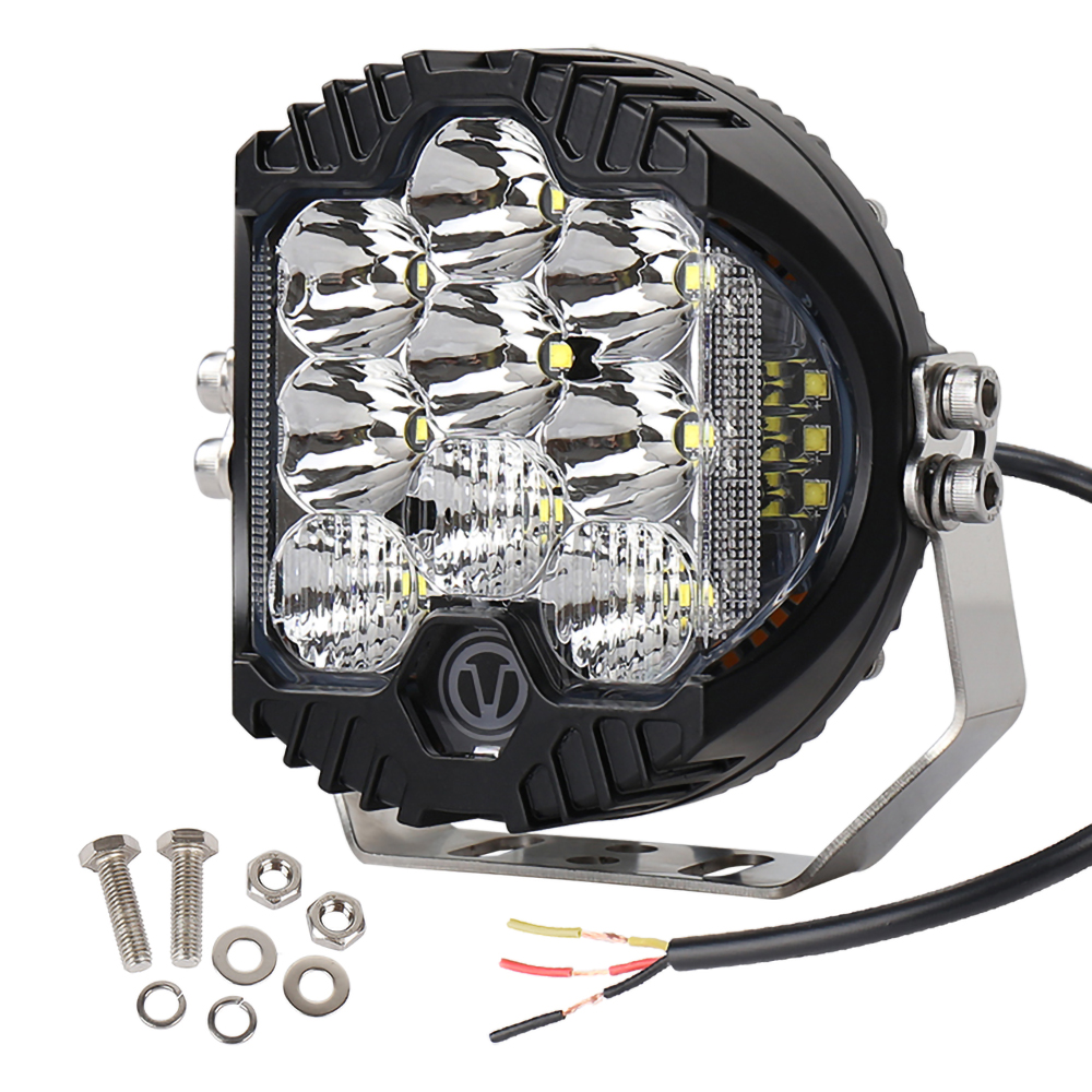 5 inch 50W LED Work Light Pods Spot Flood Combo Beam Fog Lights Off ...