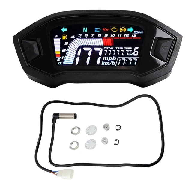 【Tech-savvy】 motorcycle LCD speedometer waterproof digital odemeter for ...