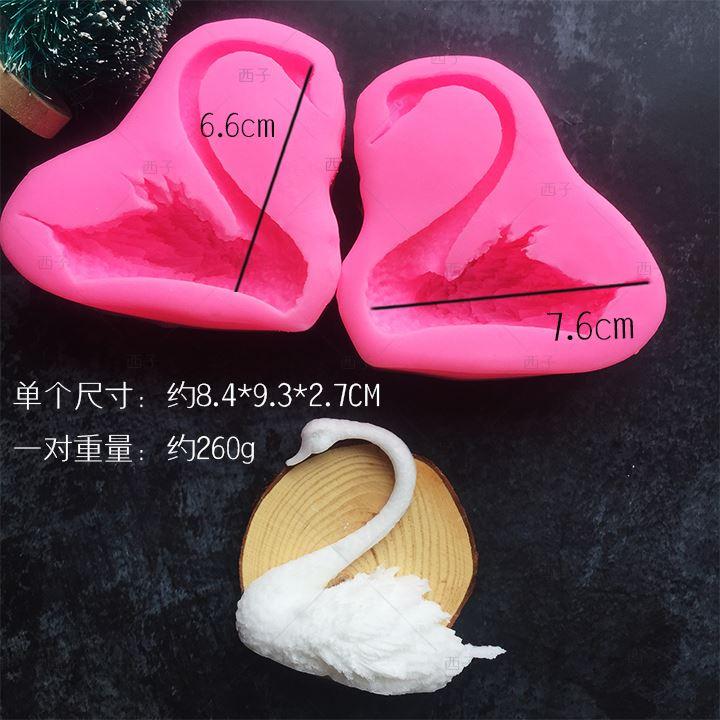 3D Lập Thể Thiên Nga Đôi Silicone Nghệ Thuật Bánh Fondant Chocolate Bộ Tạo Khuôn Hình Ngày Valentine Vật Trang Trí Nhựa Epoxy Bộ Tạo Khuôn Hình