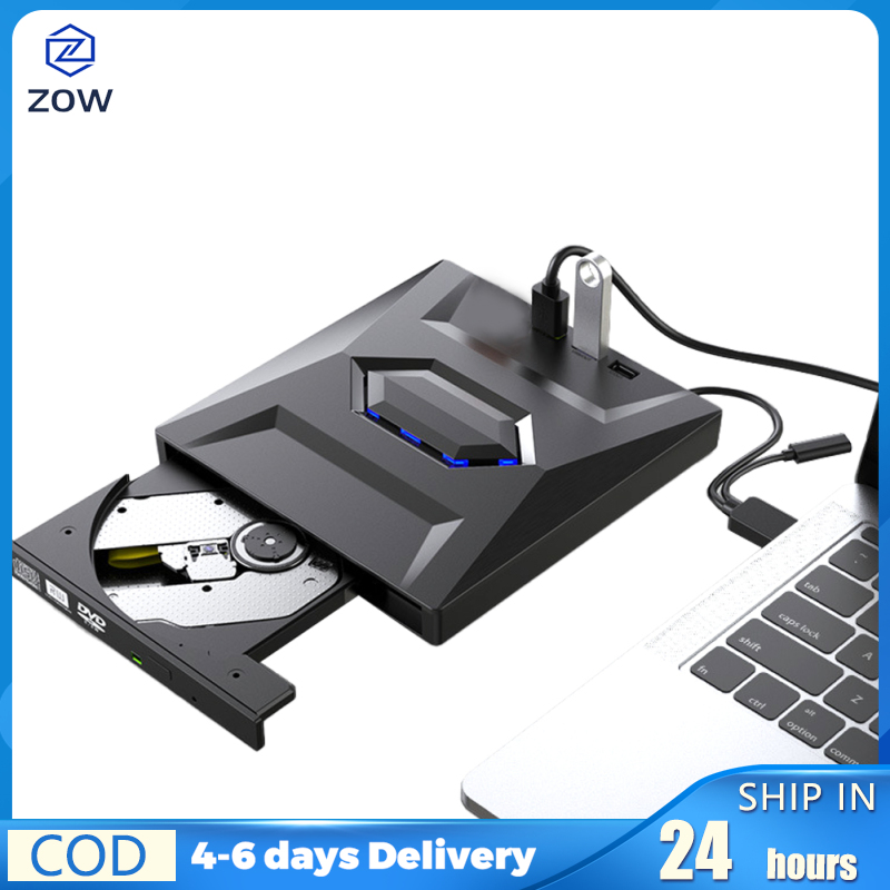 ZOW Mall Usb 3.0 Type-c External Optical Drive Cd Dvd Writer High-speed 5 In 1 Multi-functional Optical Drive For Laptop
