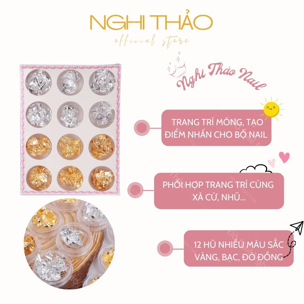 Giấy nhún nail vàng bạc