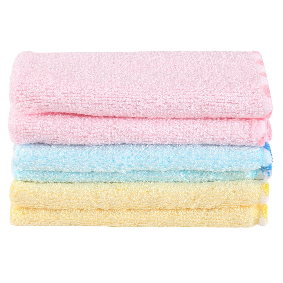 Set 3 khăn sợi tre Unobaby 25x25cm (xanh, hồng, vàng)