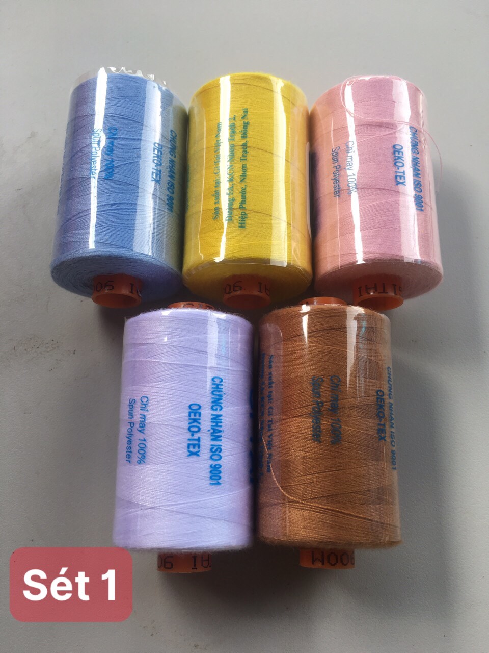Sét 5 cuộn chỉ Gitai 900M 5 màu khác nhau