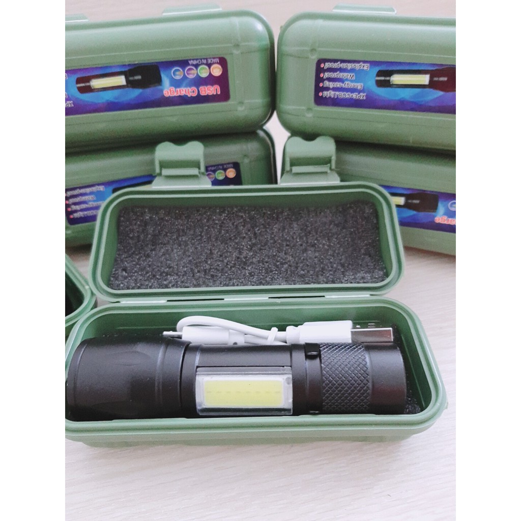 Đèn Pin MINI Siêu Sáng Cao Cấp Có Zoom Full BOX