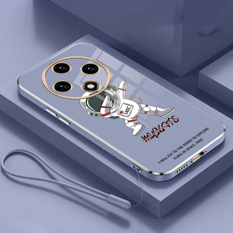 Xiaomi Redmi 14C Stylish Astronaut Rubber Phone Cover Space NASA Glossy Plating Case Shockproof Casing. 