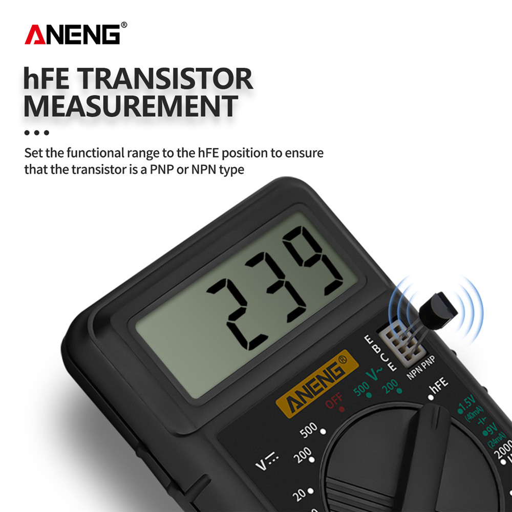 ANENG Mini Digital Multimeter Electric Tester Meter Multimetro Transistor Capacitor Component Tester Auto Range Multimeter. 