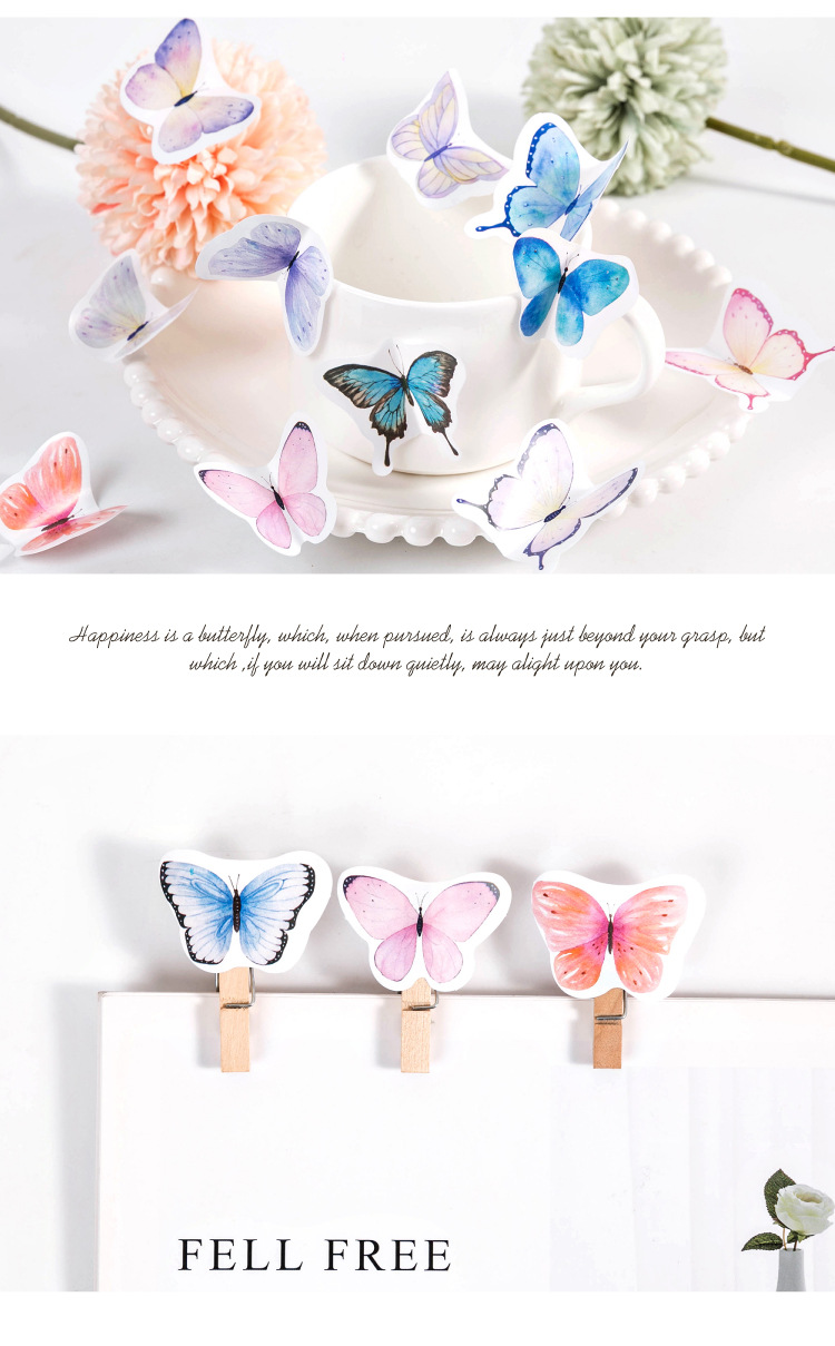 Hộp 46 stickers hình bươm bướm