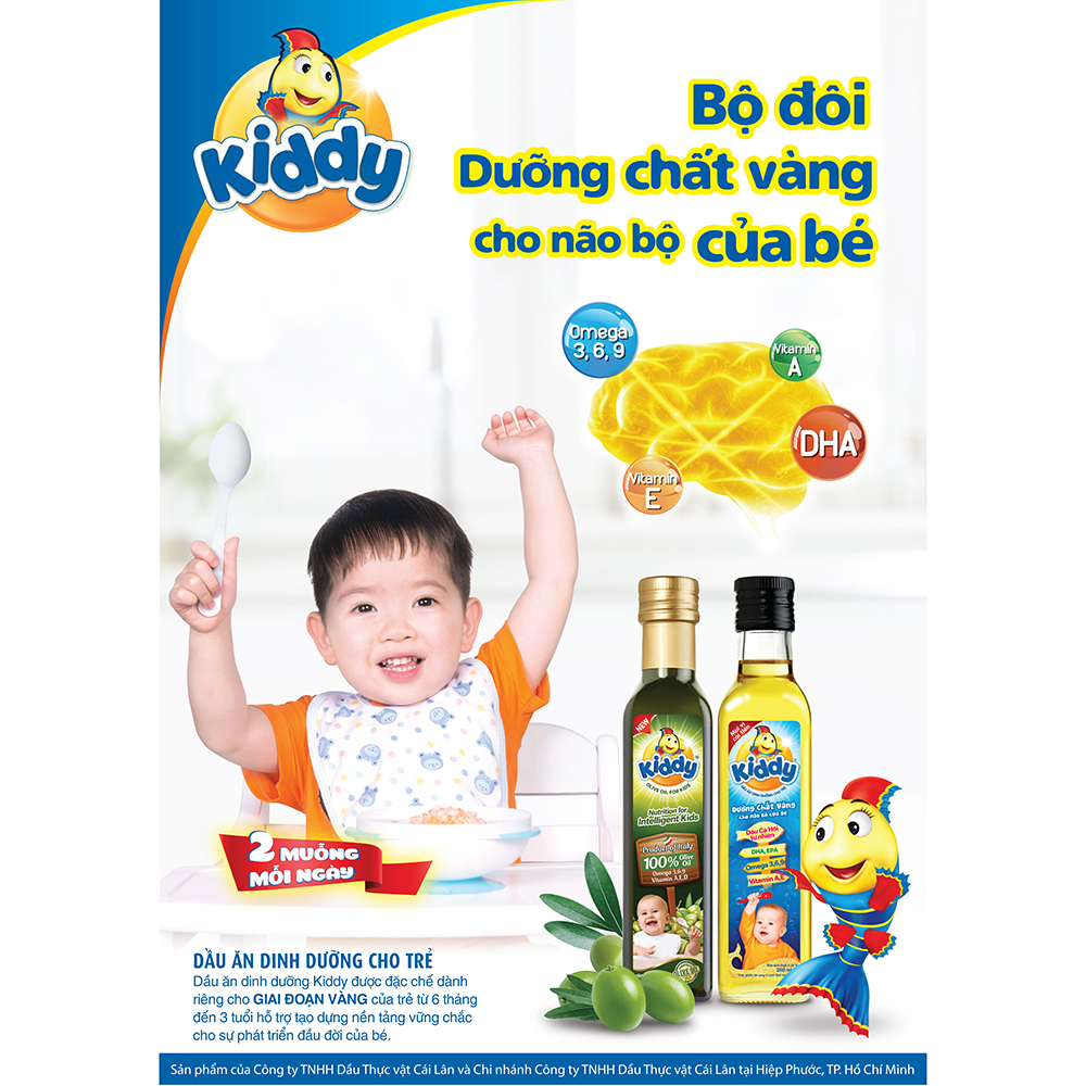 Dầu Ăn Kiddy Dinh Dưỡng CÁ HỒI Cho Bé 250ml