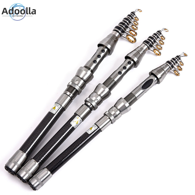 Adoolla Portable Fishing Rod 1.5m-2.4m Telescopic Mini Fishing Pole With  Stainless Steel Ceramic Guide Ring Outdoor Fishing Gear
