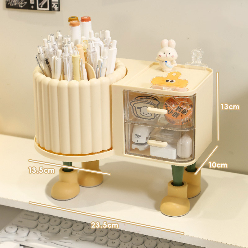 JJT [Miễn Phí Vận Chuyển]Hộp Lưu Trữ bút lưu trữ Container Ngăn Kéo Lưu Trữ Dung Lượng Lớn Giữ Bút Quay Trẻ Em Của Bàn Lưu Trữ Hộp để bàn văn phòng Kệ