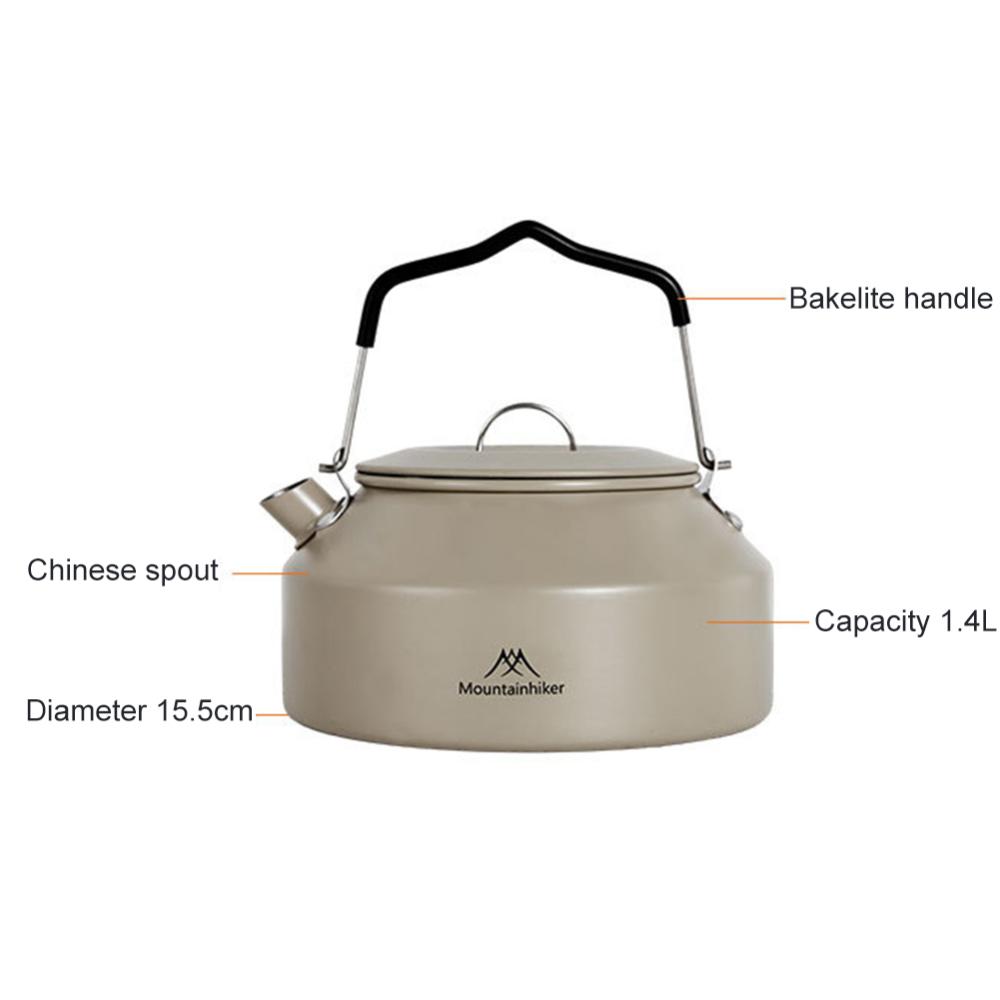 1.4L Portable Camping Kettle with Handle Ultralight Coffee Water