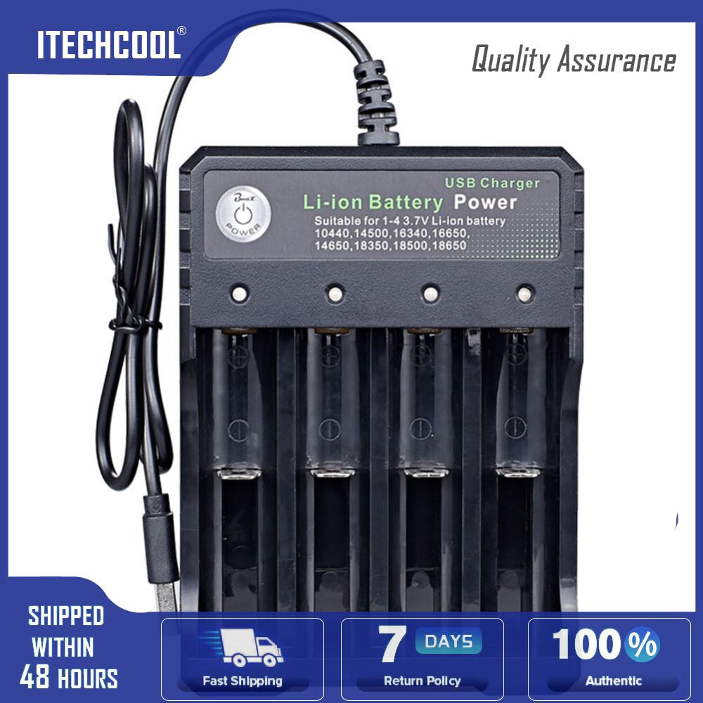 Li-ion battery charger 4 independent slot universal battery charger for 3.7v li-ion battery 10440 14500 18650 18500