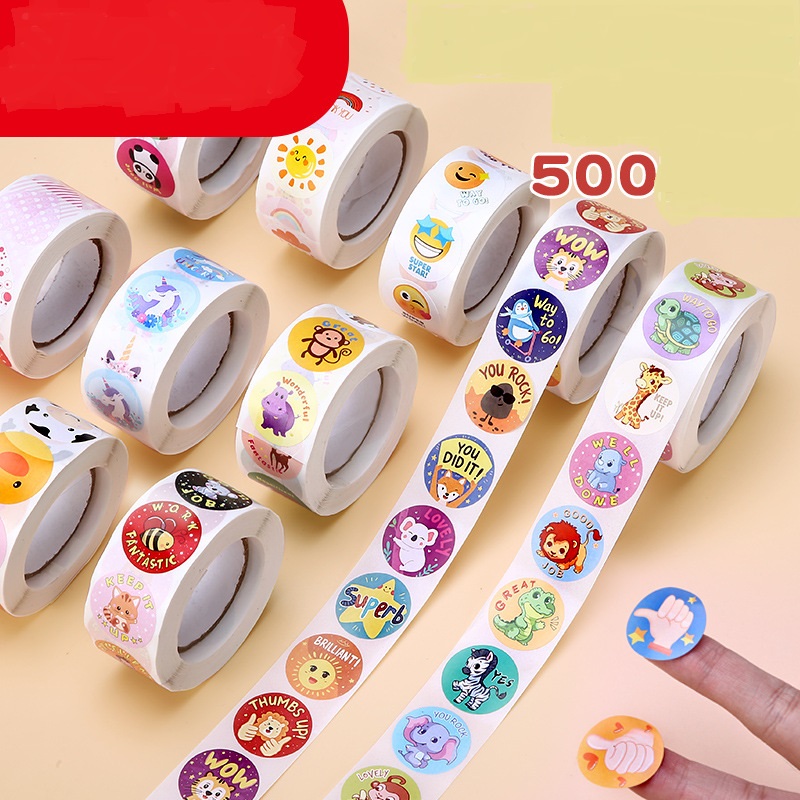 Sticker Tiếng Anh Khen Thưởng Cuộn 500 Nhãn