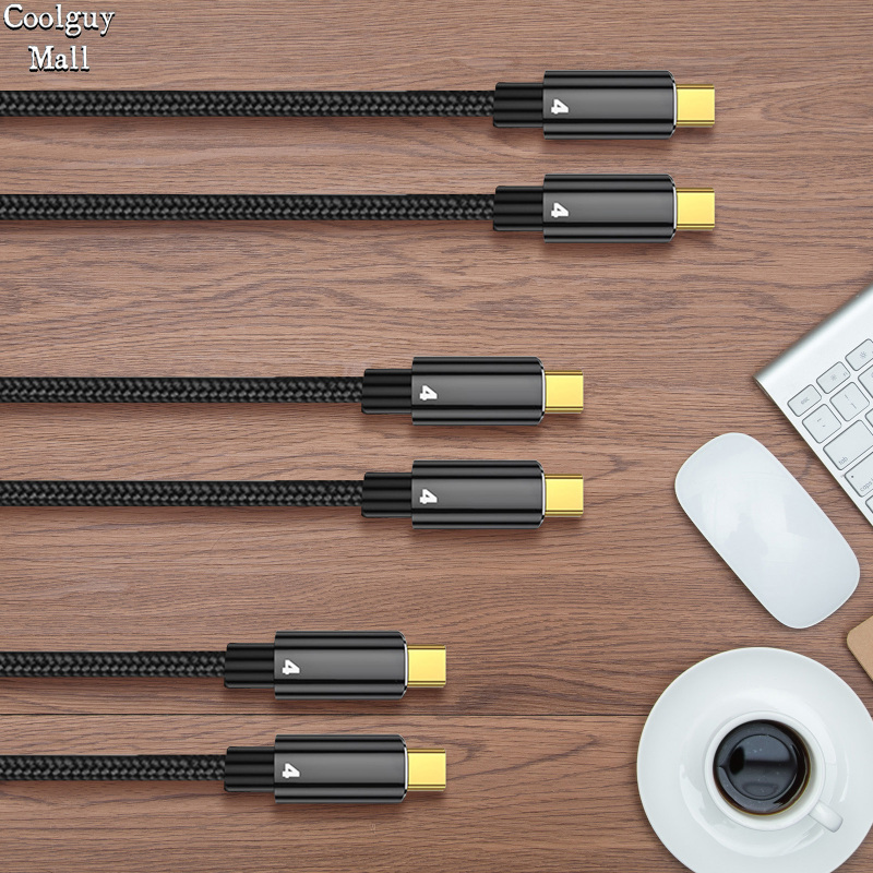 Thunderbolt 4 Dual Type C Data Line 40gbps Usb C Cable Pd 100w 5a/20v 8k Hd Usb-c Data Transfer For Macbook Thunderbolt4 Cable