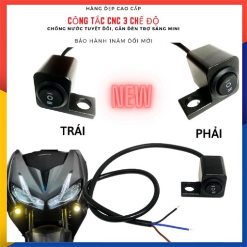 Công Tắc Đèn Xe Máy 3 chế độ Nhôm CNC