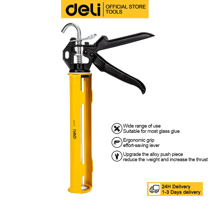 Deli Heavy Duty Caulking Gun 10" Glass Glue Gun Original Lndustrial
