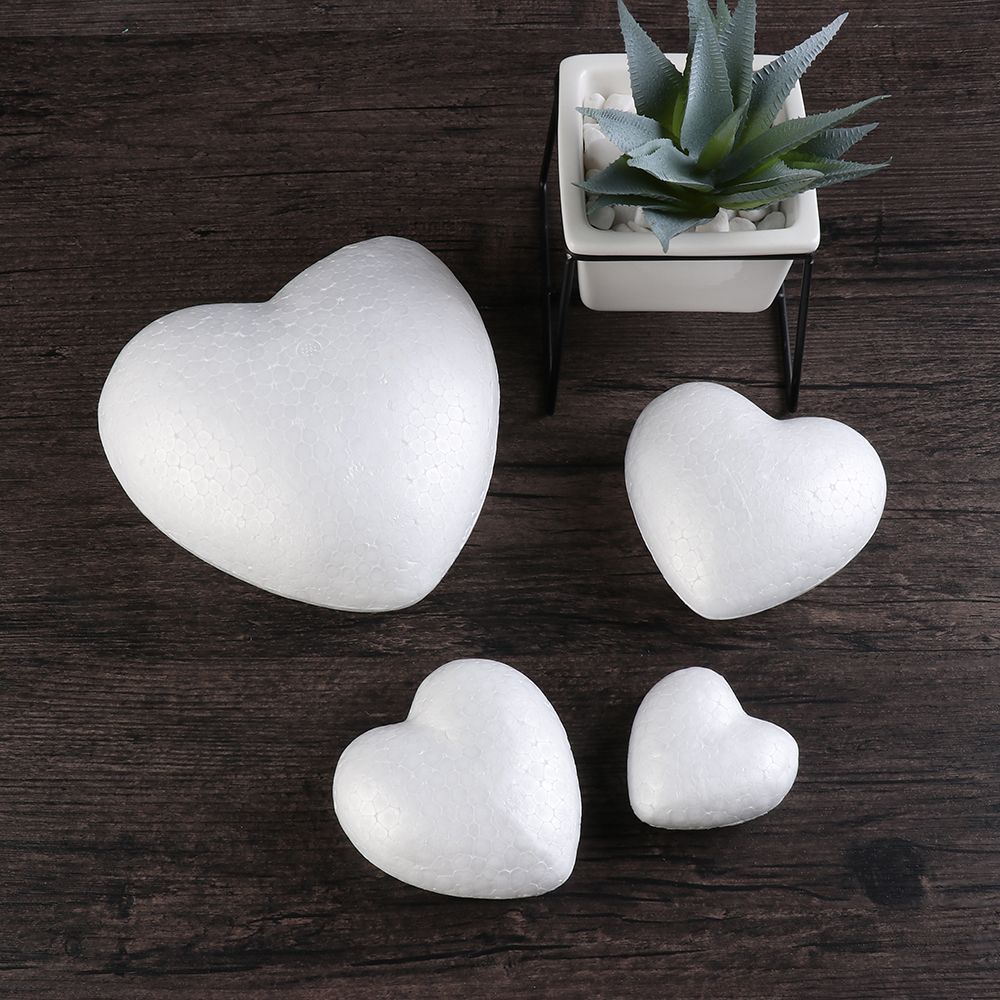 Abaodam 100pcs Foam Solid Heart White Foam Heart Crafts Foam Ball DIY Foam  Craft Wedding Foam Hearts Foam Blocks Foam Heart Shapes Crafts for Kids DIY
