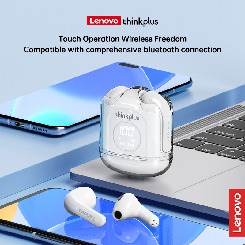 Lenovo thinkplus xt65 Tai nghe TWS bluetooth không dây 5.3 Tai nghe nhét tai âm bass âm thanh nổi điều khiển bằng cảm ứng giảm tiếng ồn Thời gian đợi lâu Màn hình LED Tương thích với IOS Android