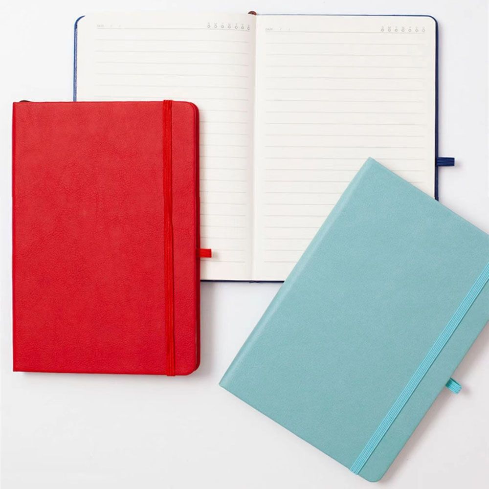 MMLUCK A5 Notebook Creative School Office Supplies Stationery Notes Planner Notebook Hand Ledger Hardback Notebook Lined Notepad Elastic Band Notebook