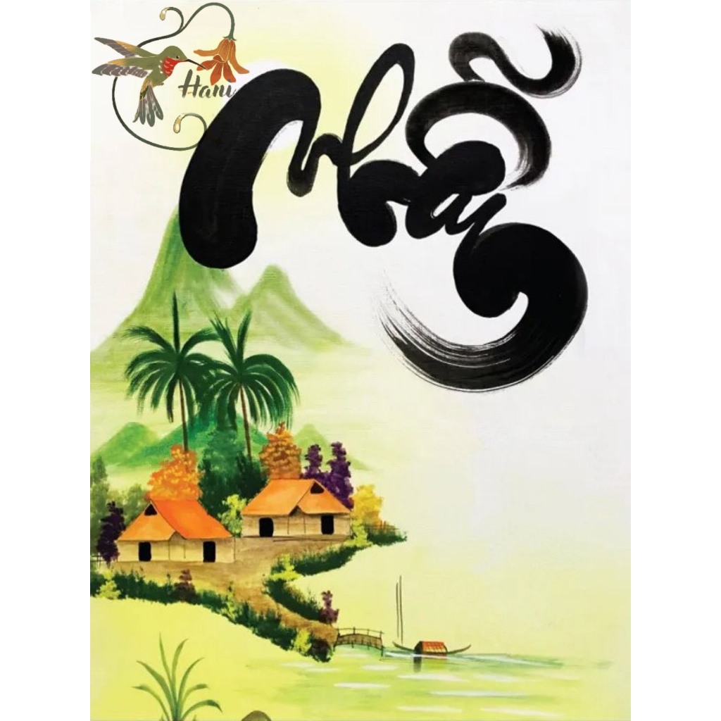 Tổng hợp tranh Chữ thư pháp kích thước 30x40cm tự hoàn thành