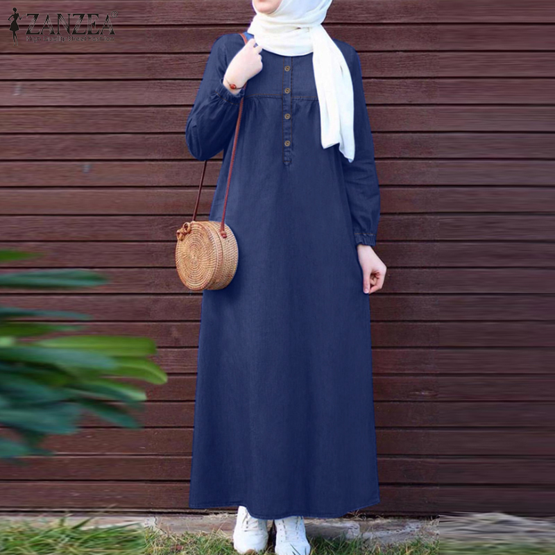 dress denim muslimah ZANZEA Women Vintage Round Neck Dresses Casual Lantern Sleeve Solid Maxi #1014 Modern hijab listing:a9520e52-9dbc-4e3d-af43-0f1d9faae8fd Easter girl dresses Buy Pink Dresses for back ties allowing you