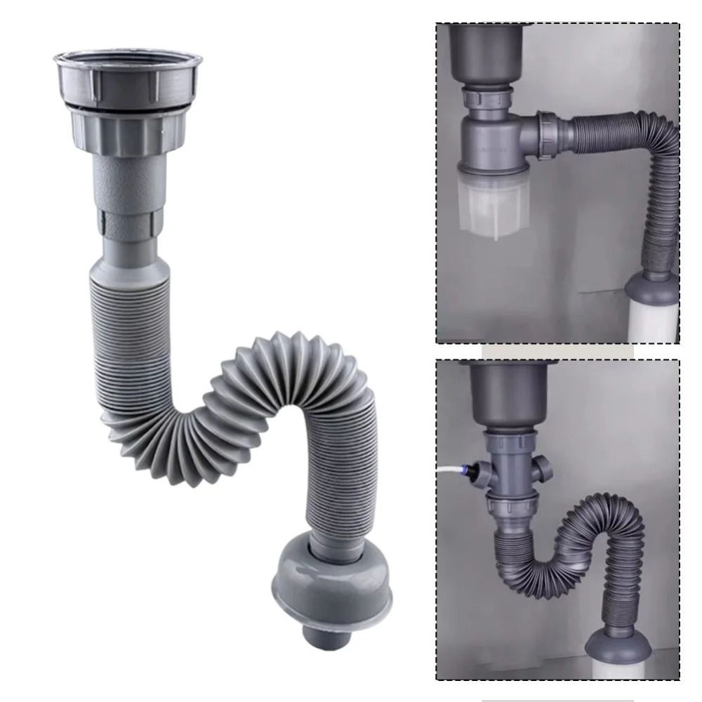 1 Set New PVC Kitchen Sink Drain Pipe Replacement Easy Installation ...