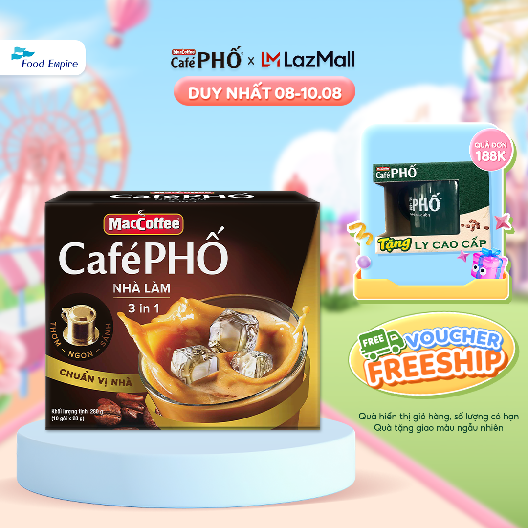 Cà phê Phố Nhà làm - MacCoffee (hộp 10 gói x 28g)