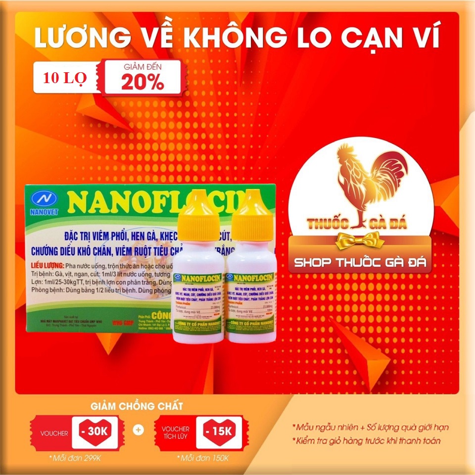 NANOFLOCIN khò khè, xổ mũi cho gà đá
