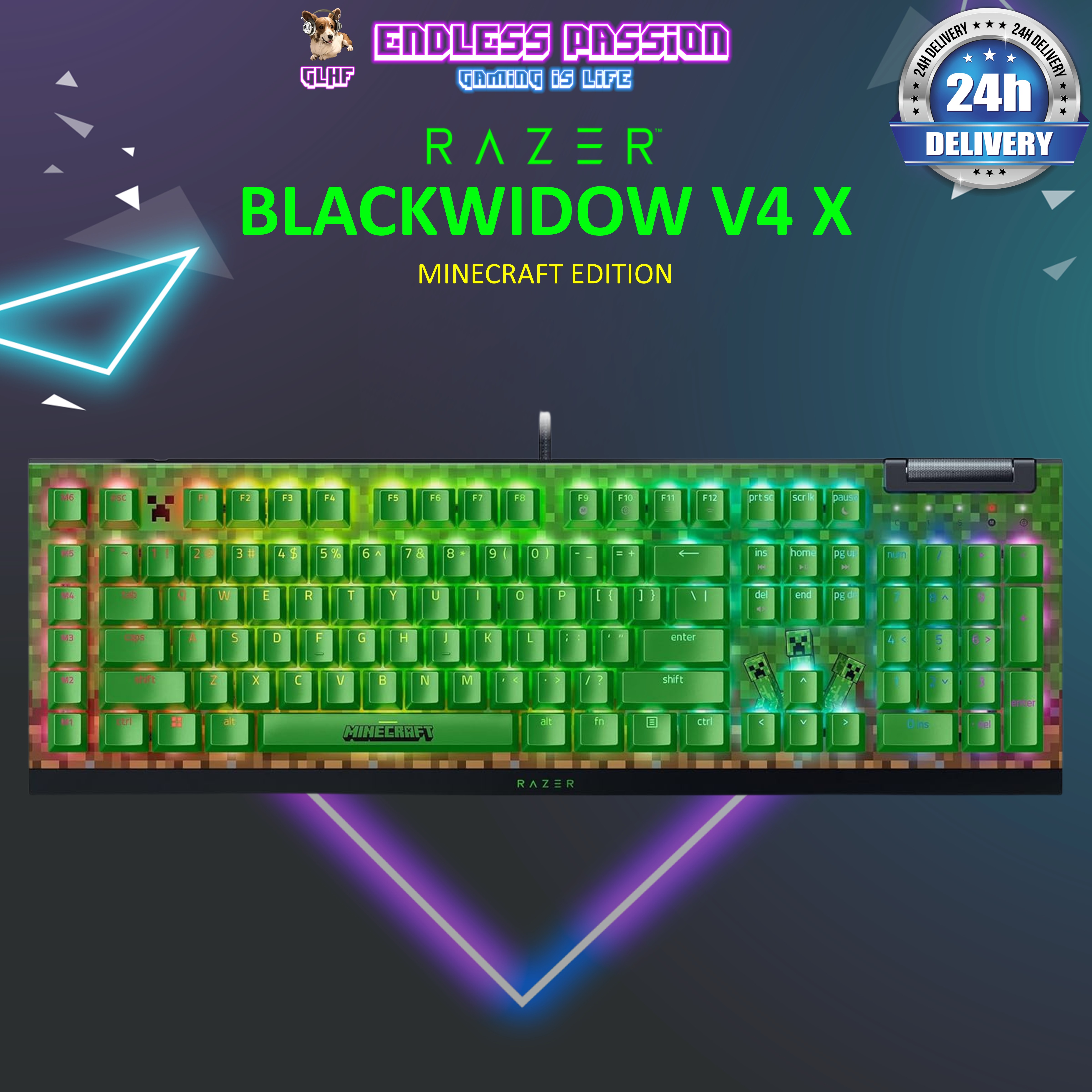 Razer BlackWidow V4 X Minecraft Edition - Mechanical Gaming