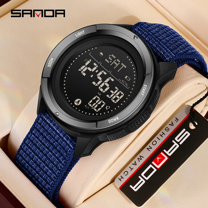 Sanda Multi functional Mileage Calorie Outdoor Sports Simple Waterproof LED Men's Watch SD2197-6. 