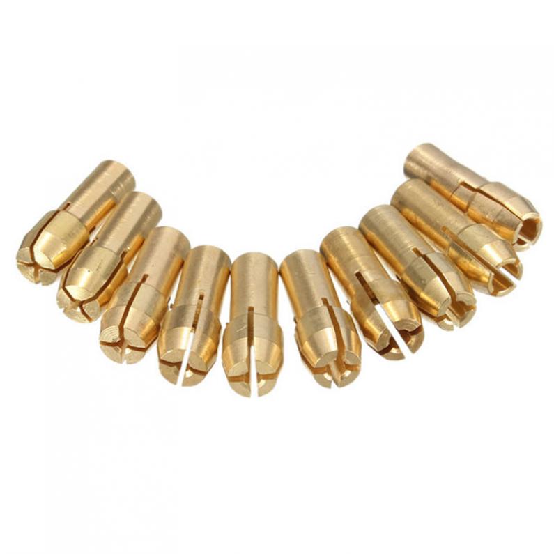 5pcs / 10pcs Brass Drill Chuck Collet Bits 0.5-3.2mm for Electric Grinder Micro Drill Rotary Tool Accessories