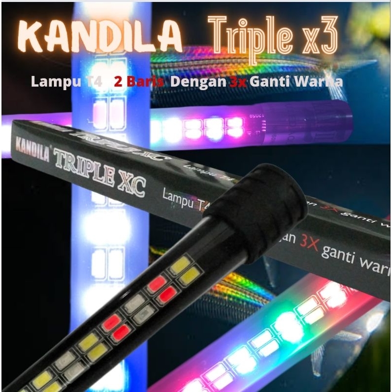 Lampu LED Celup Aquarium Aquascape KANDILA TRIPLE XC 40 3X GANTI WARNA