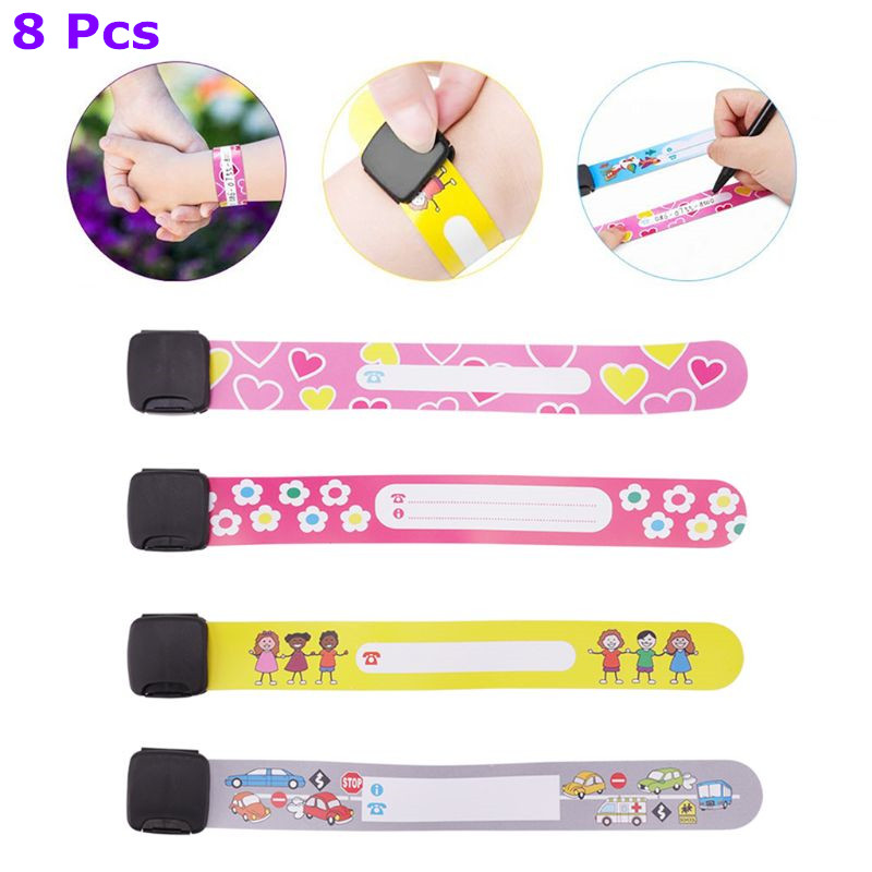 PawfectWorld】Pcs Kids Info Wrist Band Children Reusable Outdoor