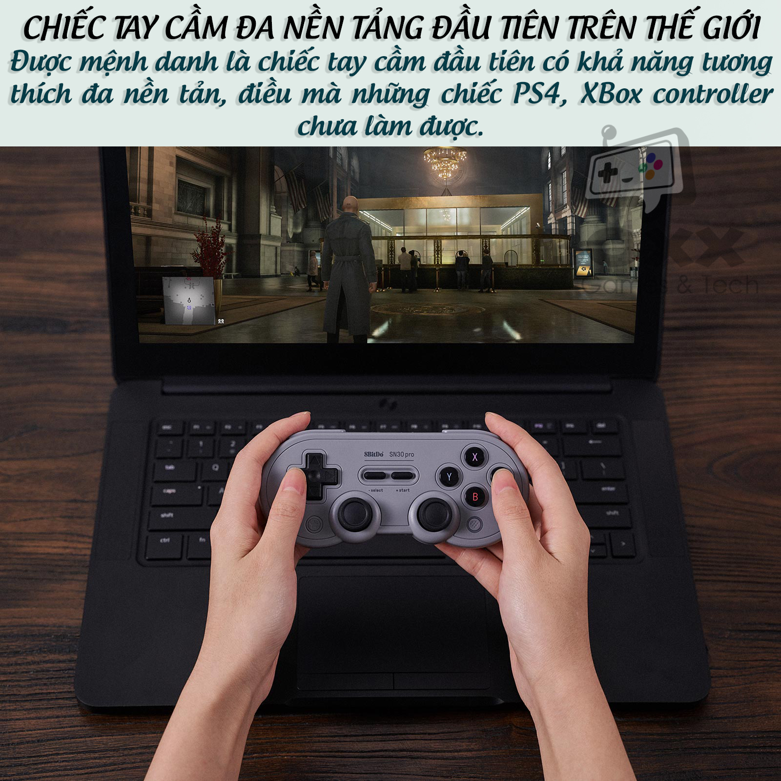 Tay cầm chơi game bluetooth 8Bitdo SN30 Pro - Dùng cho Nintendo Switch, Windows, Mac, Xbox, PS4