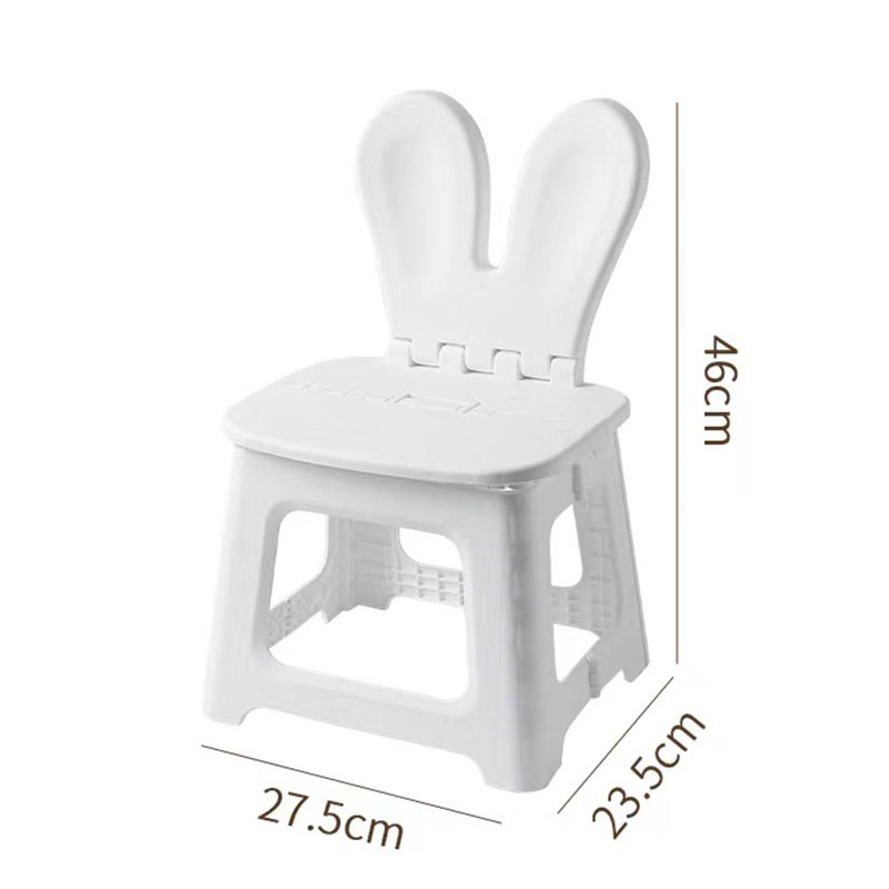 Rabbit Kids Folding Back Chair Thickened Portable Home Chair Outdoor Stool Cartoon Back Chair Plastic Folding