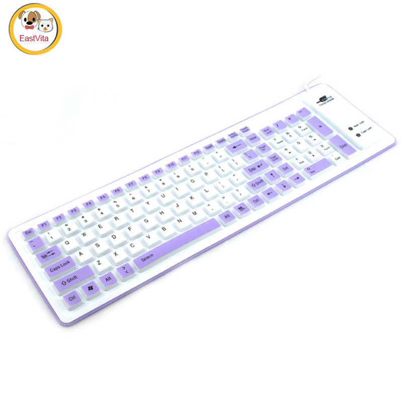 Portable Silent Foldable Silicone Keyboard Usb Flexible Soft Waterproof Roll Up Keyboard For Pc Laptop