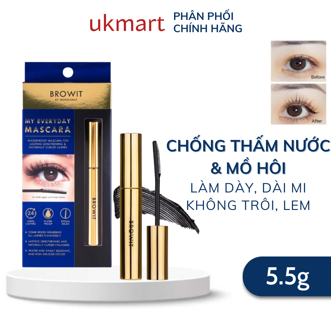 Mascara Browit Nongchat Thái Làm Dày Dài Mi Chuyên Dụng Cho Makeup 5.5g