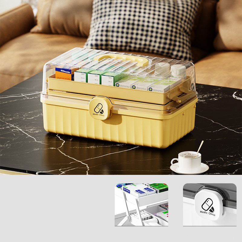 Medical box Multi-layer large capacity outdoor portable first aid kit Medical storage box Plastic storage box simple