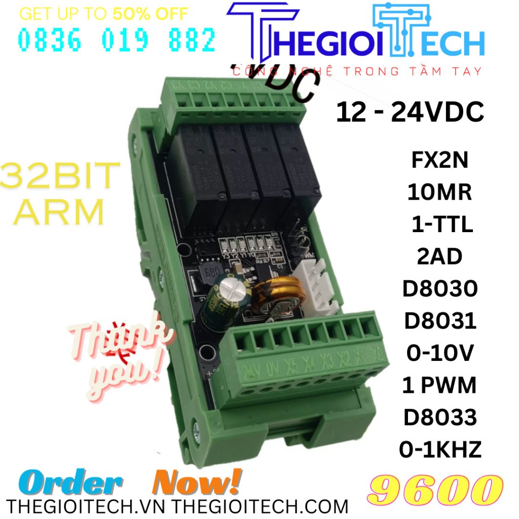 Board lập trình plc mitsubishi fx3u fx1n fx2n 20mr 20mt 14mr 14mt 10mr 10mt 6mr 6mt ws2n jl1n ey2n usb rs232 ttl rs485
