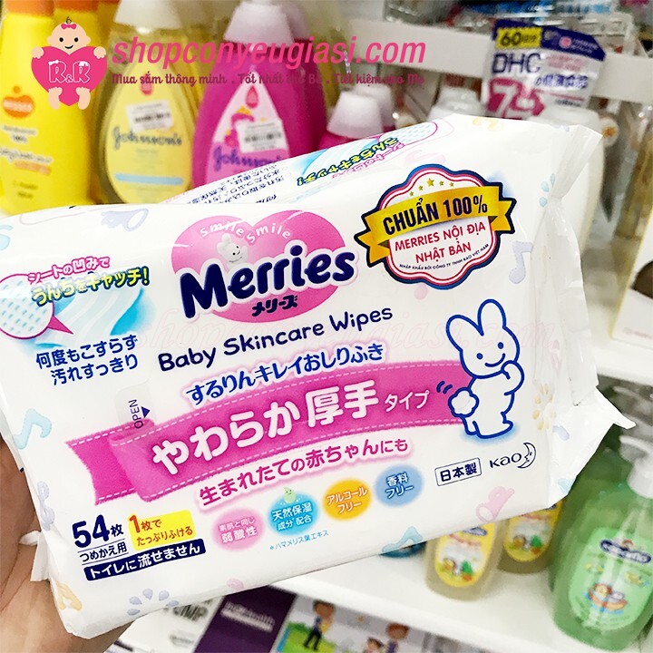 Khăn Giấy Ướt Merries Nhật Bản 54 Tờ