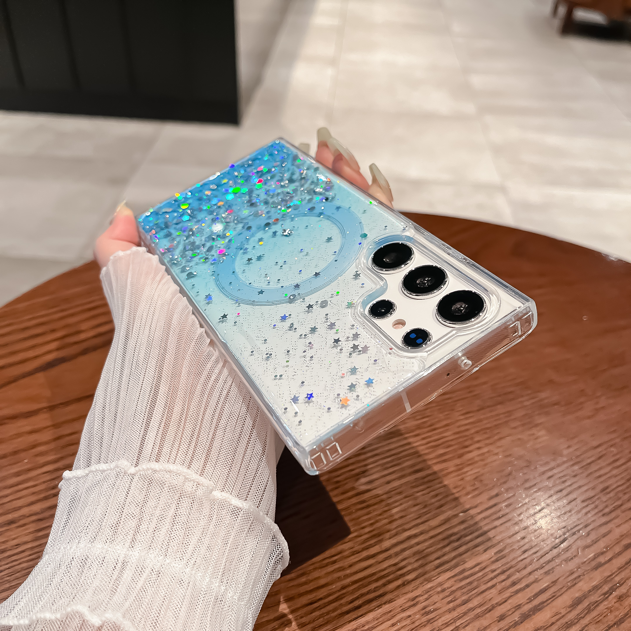 Sroof%20Case%20For%20Samsung%20Galaxy%20S22%20Plus%20S22%20Ultra%20S23%20Plus%20S23%20Ultra%20S23%20FE%20S24%20Plus%20S24%20Ultra%20S25%20Plus%20S25%20Ultra%20New%202-in-1%20Acrylic%20CD%20Gradient%20Glitter%20Drip%20Magnetic%20Phone%20Case%20Back%20Cover%20-%20Image%208