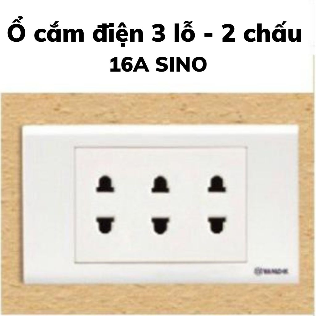 Ổ Cắm 2, 3 Lỗ - 2 Chấu 16A SINO