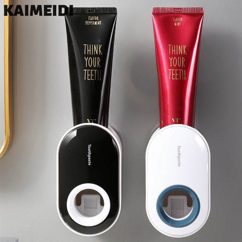 KAIMEIDI Fully automatic toothpaste squeezer, wall-mounted punch-free toothpaste storage rack, lazy toothpaste squeezer
