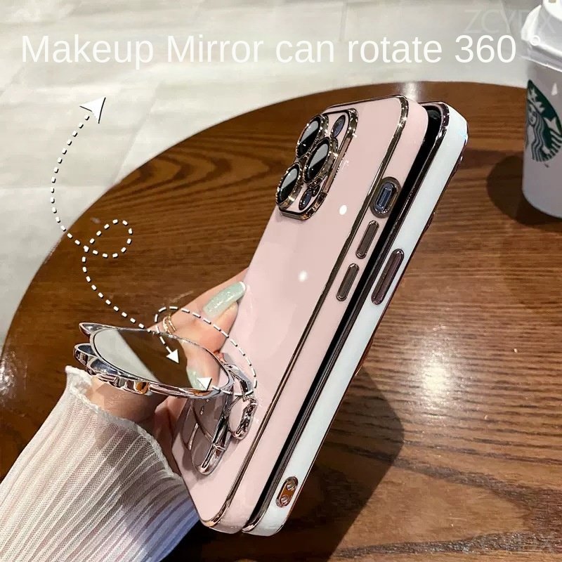 Luxury%20For%20Honor%20X8c%20X8b%20X8A%20X8%204G%20X8%205G%20Back%20Cover%20with%20Cute%20Cat%20Makeup%20Mirror%20Bracket%20Luxury%206D%20Plating%20Frame%20Shiny%20Case%20Soft%20Silicone%20Square%20Stand%20Phone%20Cases%20for%20Girls%20-%20Image%206