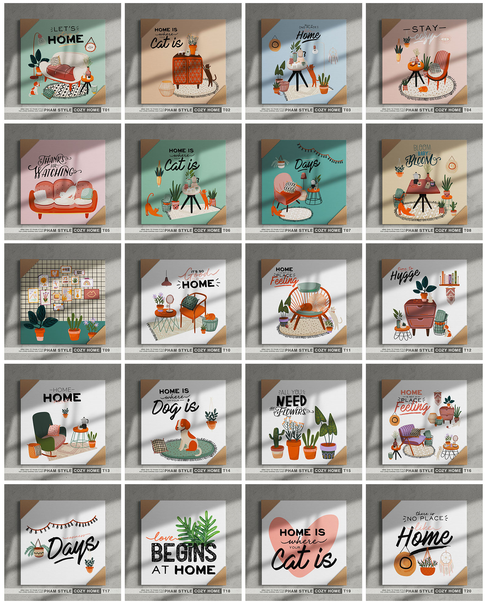 Tranh Canvas Treo Tường COZY HOME (No1-20)