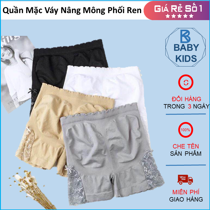 Set 4 quần mặc váy nâng mông phối ren freesize - hàng chất đẹp mã flq22 - giao màu ngẫu nhiên