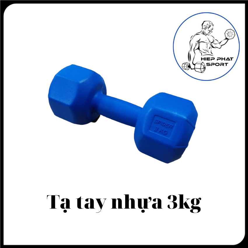 Tạ tay 3kg màu xanh dương (Bộ 2 cái tạ tay nhựa 3kg bát giác)