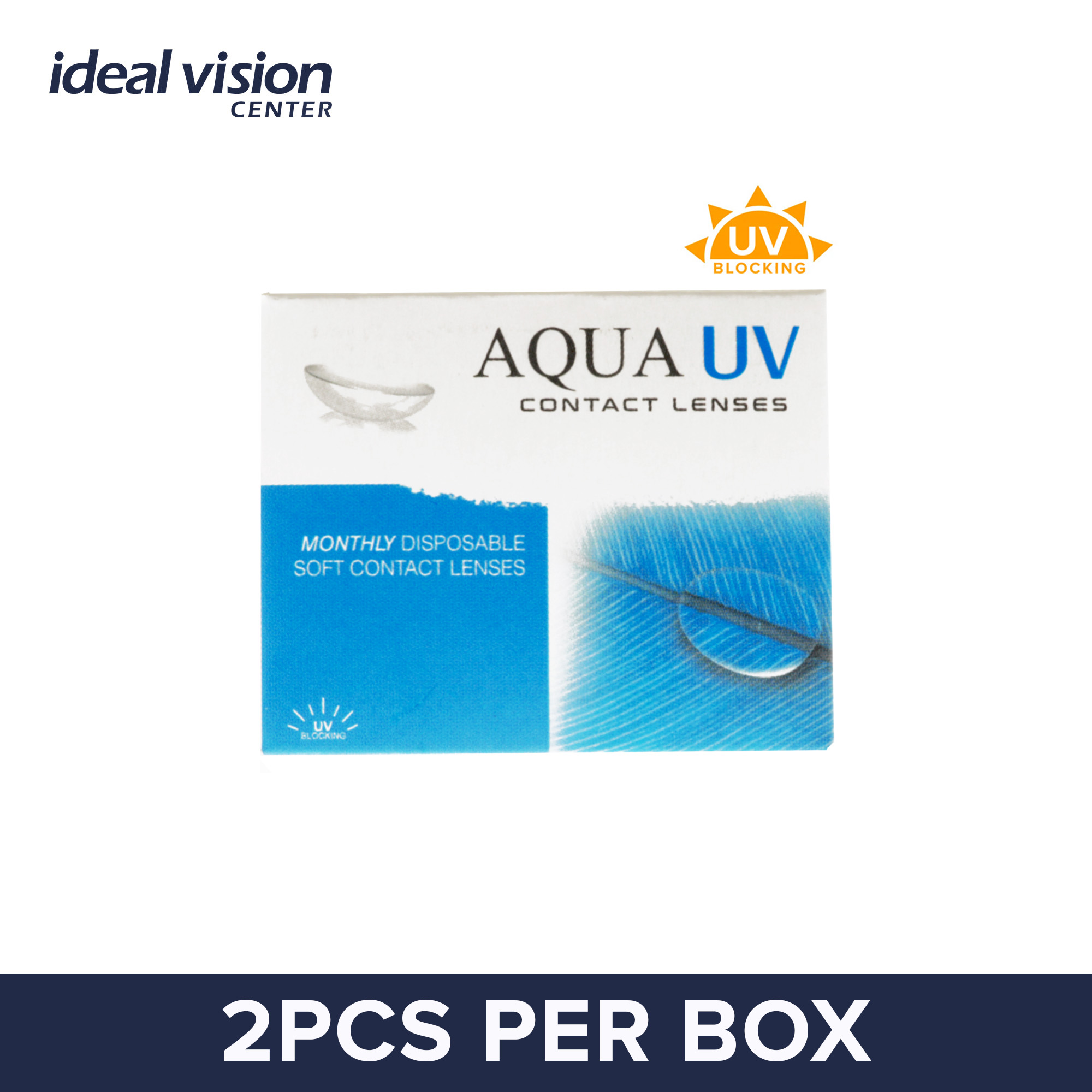 AQUA UV 2s Monthly Disposable Clear Soft UV Blocking Contact Lens (2
