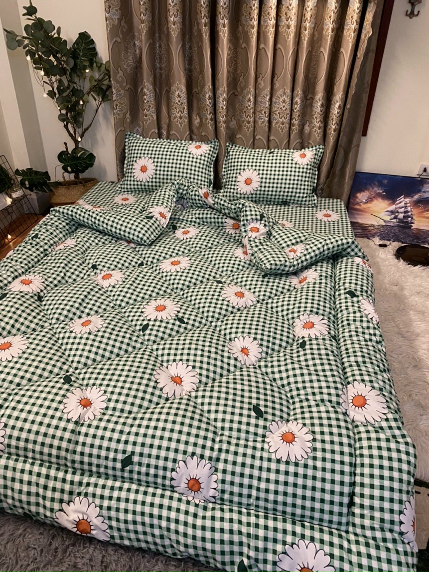 Bộ chăn ga cotton hàn quốc 5 món